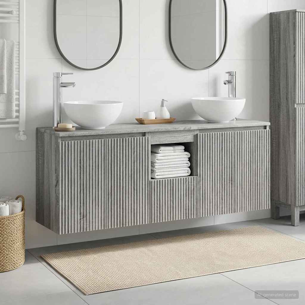 Badkamerkastenset 3 st Grijs Sonoma 49,5 x 35 x 63 cm is nu te koop bij PeponiXL, paradijselijk wonen!