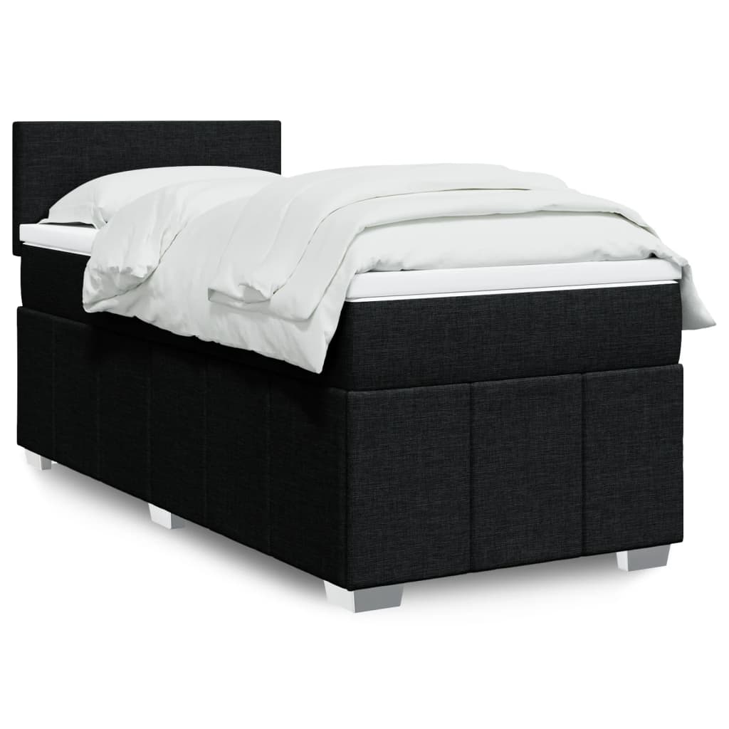 Boxspring met matras stof zwart 90x200 cm is nu te koop bij PeponiXL, paradijselijk wonen!