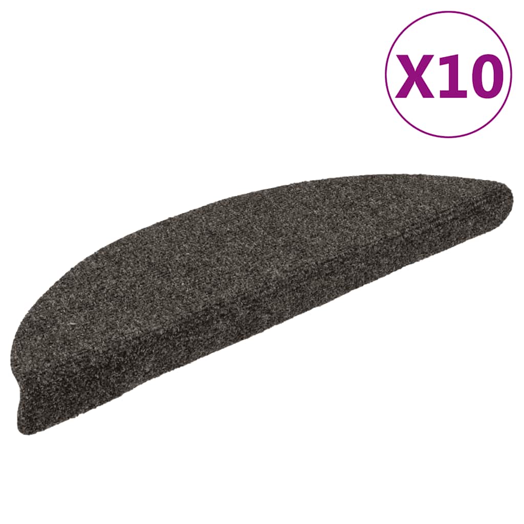 Trapmatten Zelfklevend 10 st 56x17x3 cm Antraciet Halfrond is nu te koop bij PeponiXL, paradijselijk wonen!