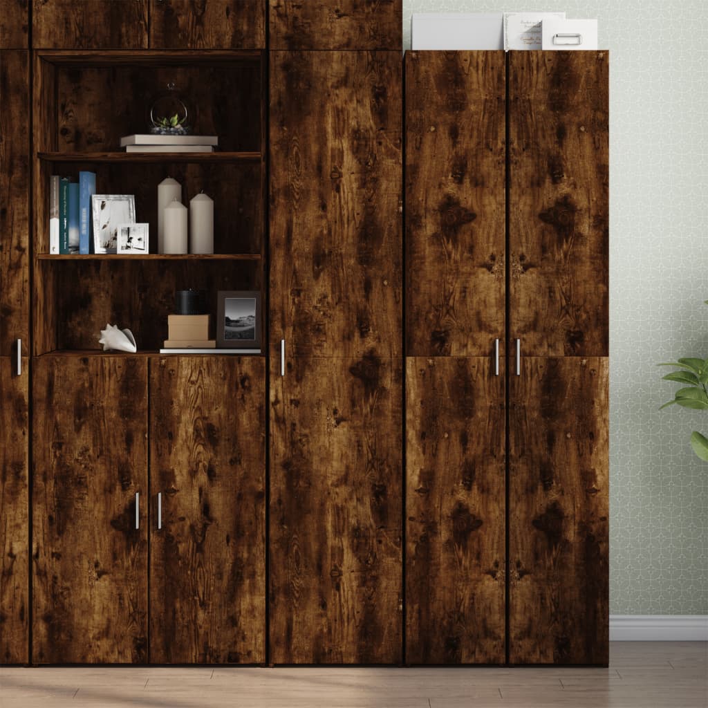 Hoge kast 40x42,5x185 cm bewerkt hout gerookt eikenkleurig is nu te koop bij PeponiXL, paradijselijk wonen!