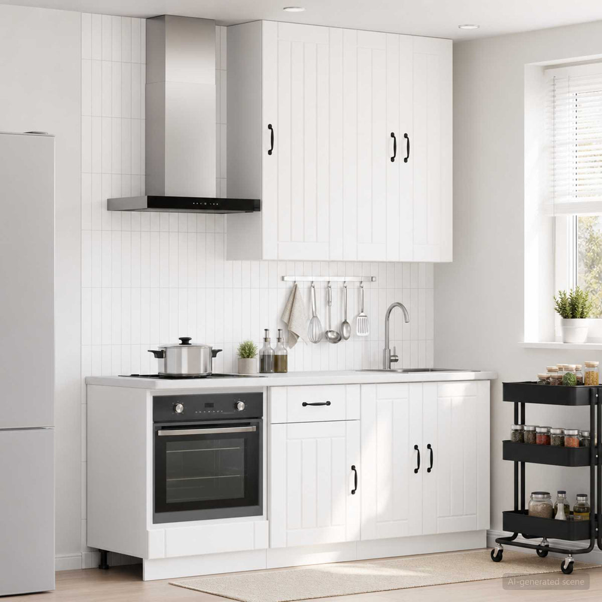 Keukenblok LUCCA 5 pcs Wit is nu te koop bij PeponiXL, paradijselijk wonen!