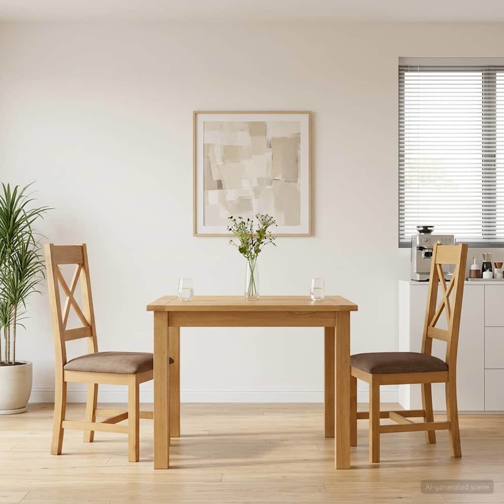 Eetkamerstoel 2 pcs Massief Eikenhout Grijs 45 x 54 x 105 cm is nu te koop bij PeponiXL, paradijselijk wonen!