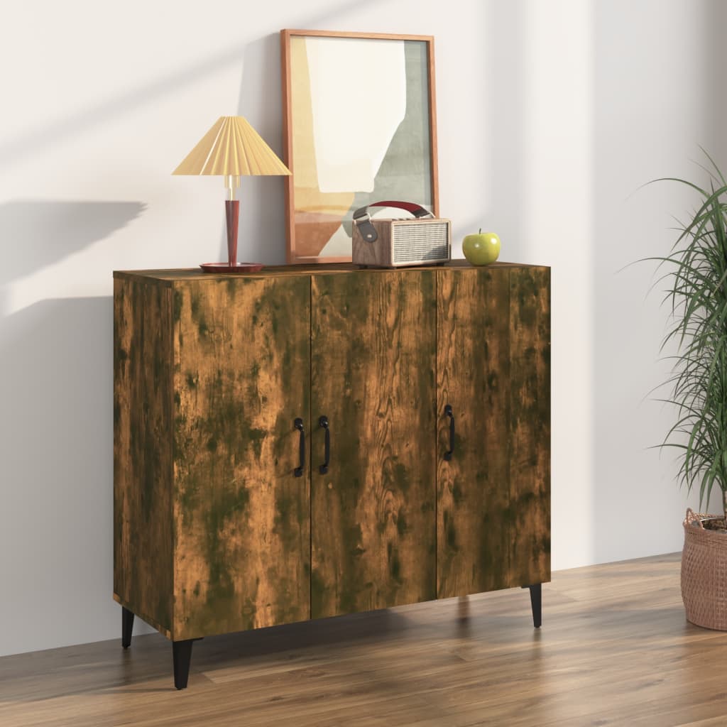 Dressoir 90x34x80 cm bewerkt hout gerookt eikenkleurig is nu te koop bij PeponiXL, paradijselijk wonen!