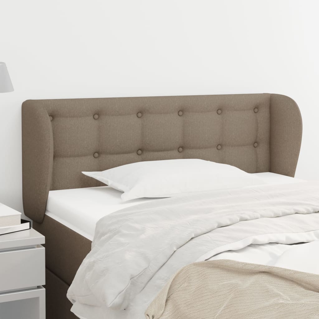 Hoofdbord met randen 83x23x78/88 cm stof taupe is nu te koop bij PeponiXL, paradijselijk wonen!