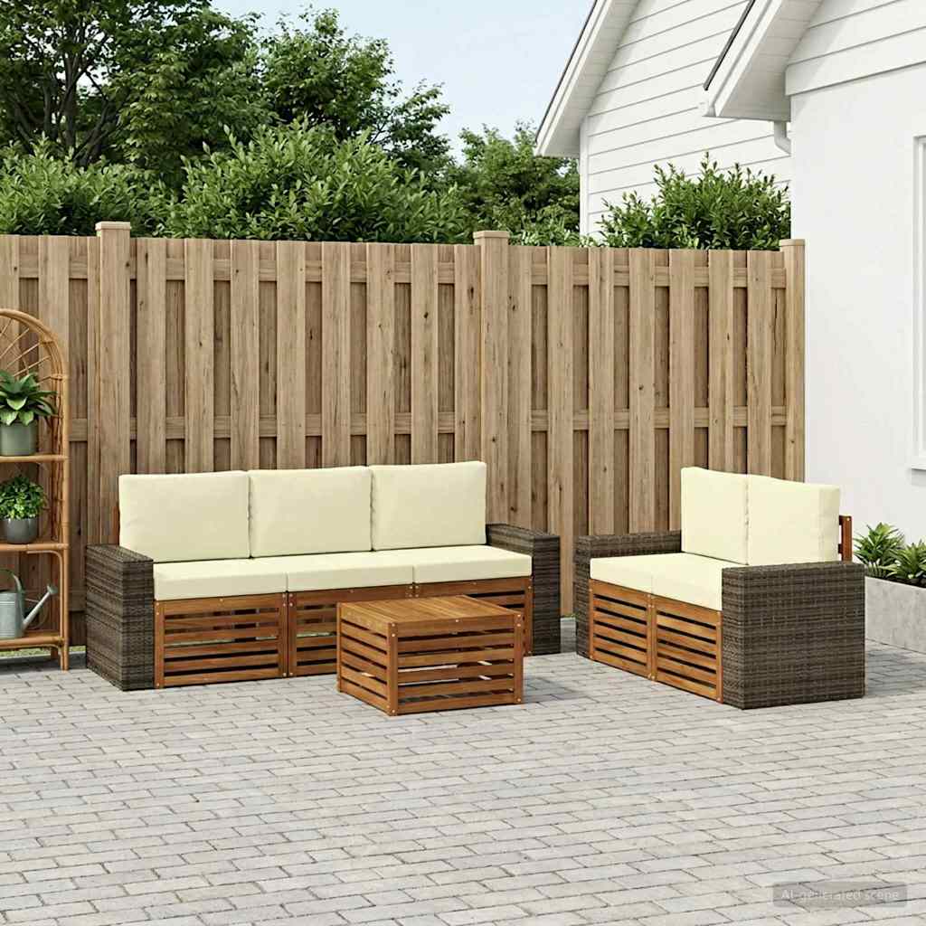 Sofa-Sets met kussen 6 pcs Massief Acaciahout is nu te koop bij PeponiXL, paradijselijk wonen!