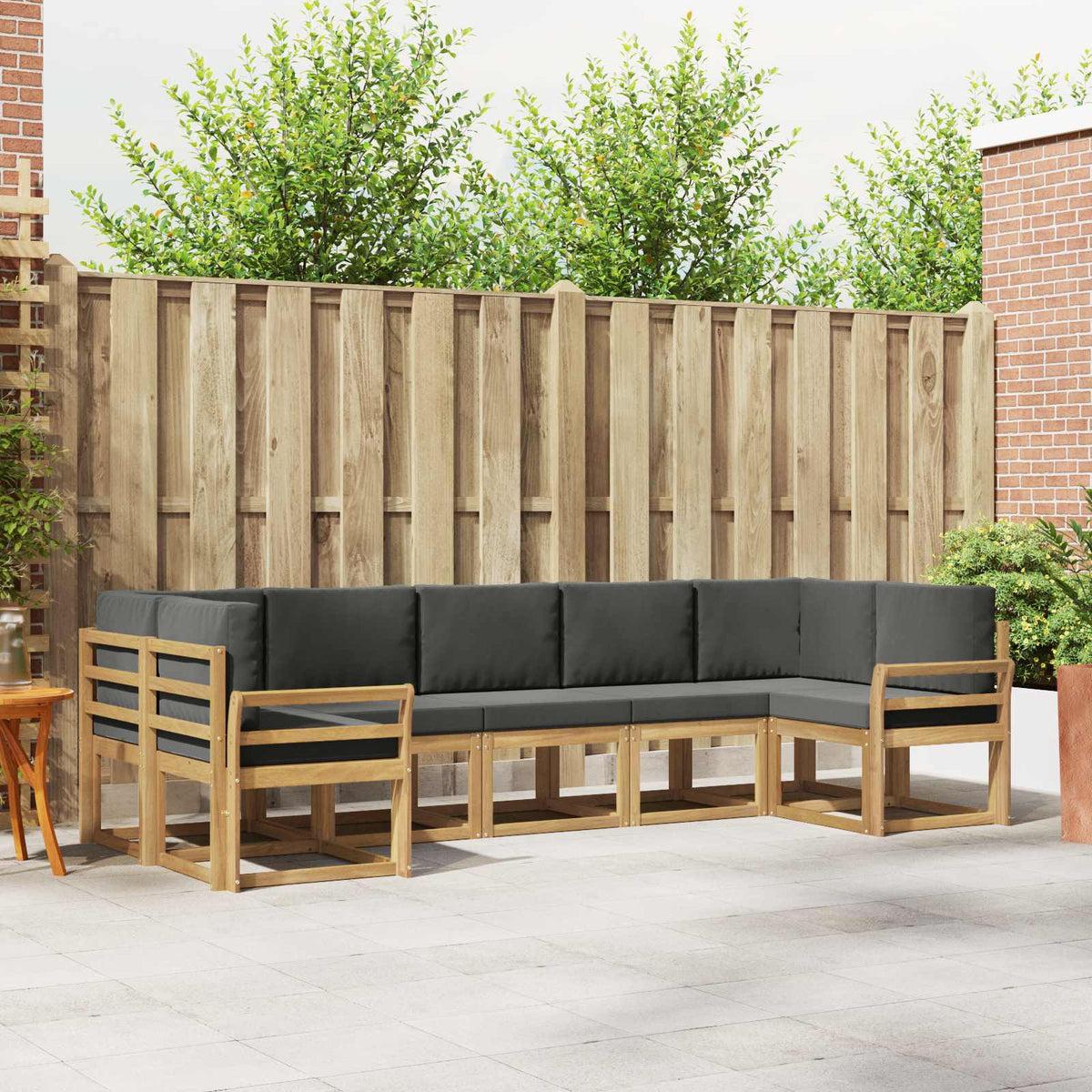 Buiten bankenset met kussen 7 pcs Wit en antracietkleurig is nu te koop bij PeponiXL, paradijselijk wonen!