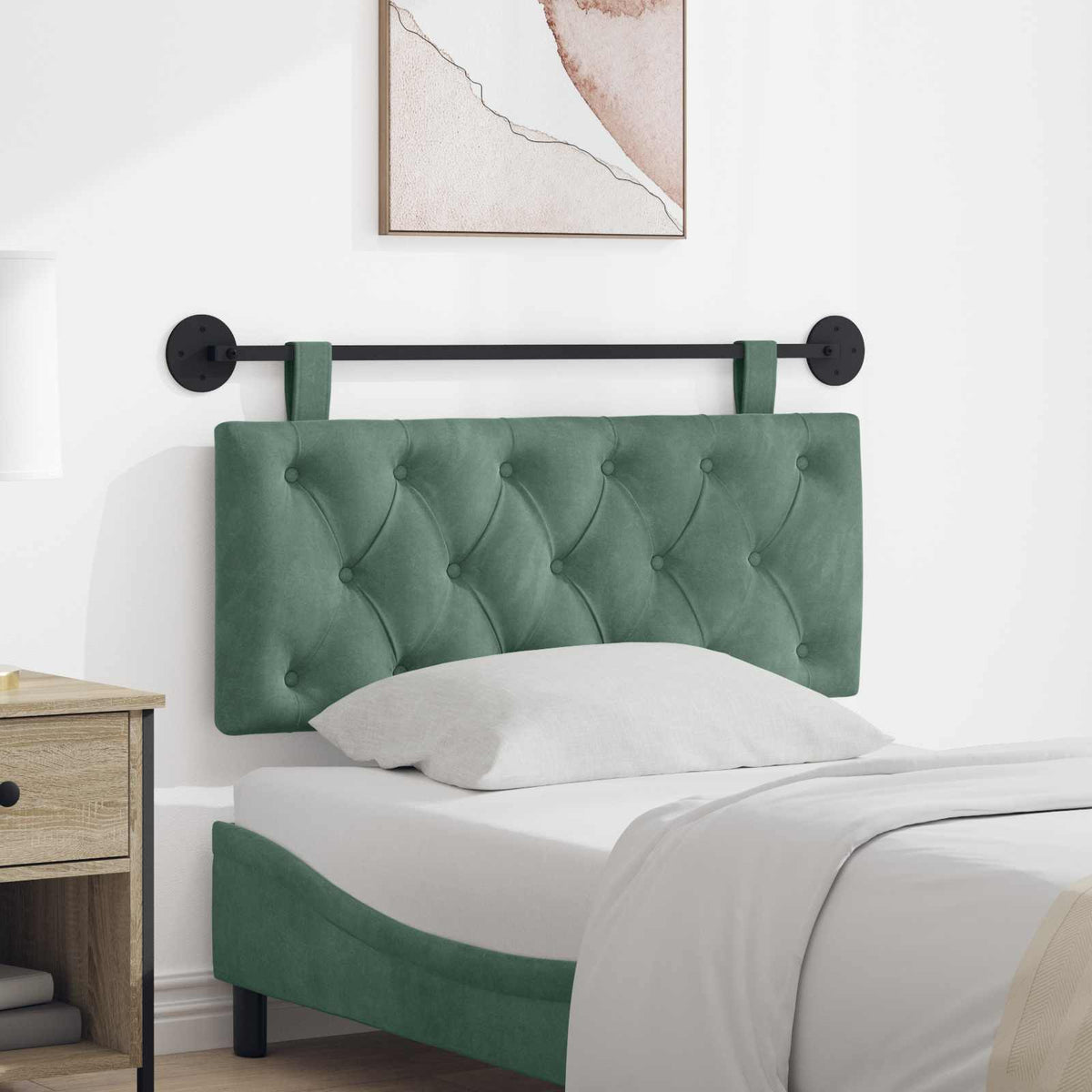 Hangend hoofdbord Zeegroen Fluweel is nu te koop bij PeponiXL, paradijselijk wonen!