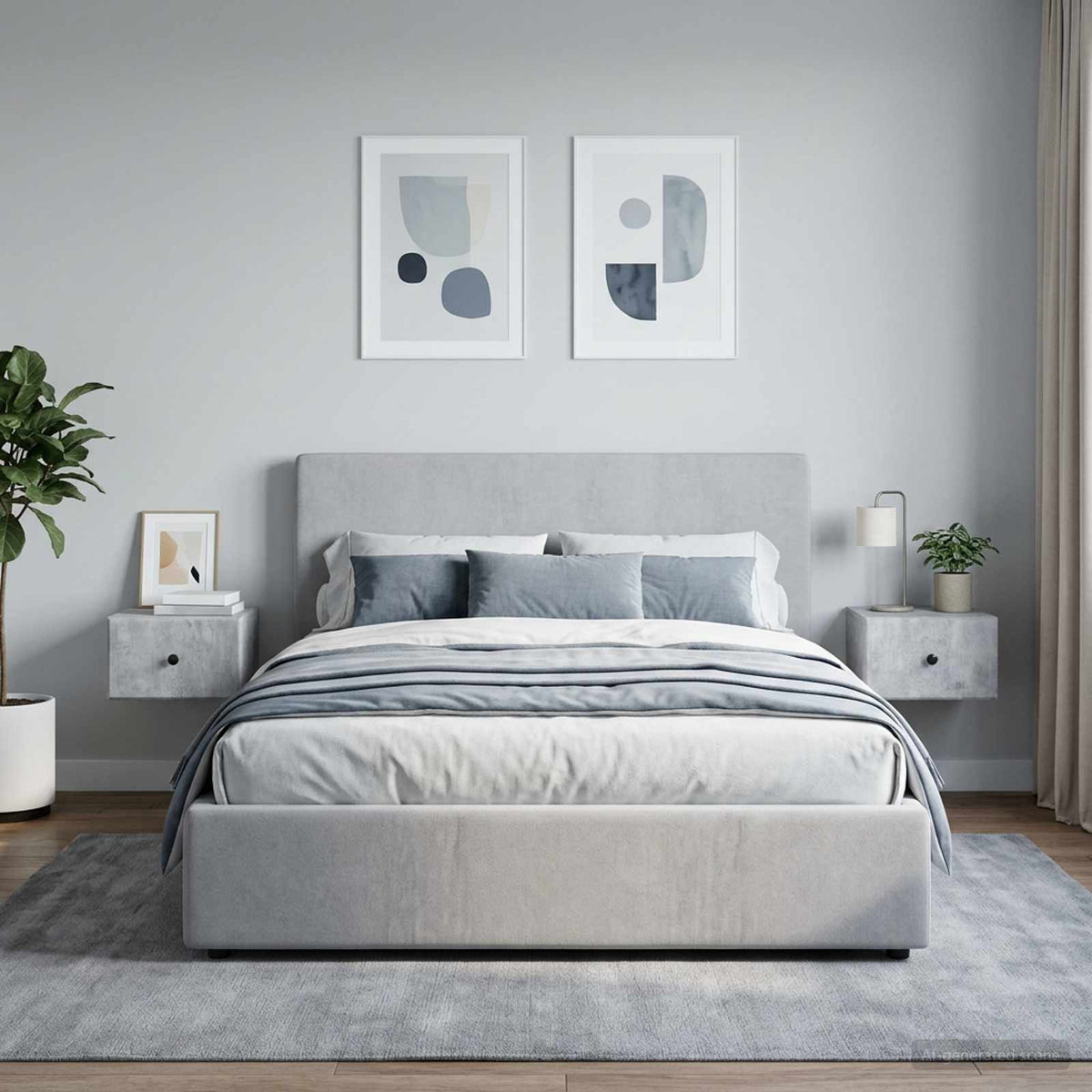 Wandbeugel Bedkast met lade 2 pcs Betongrijs 34,5 x 33 x 20 cm is nu te koop bij PeponiXL, paradijselijk wonen!