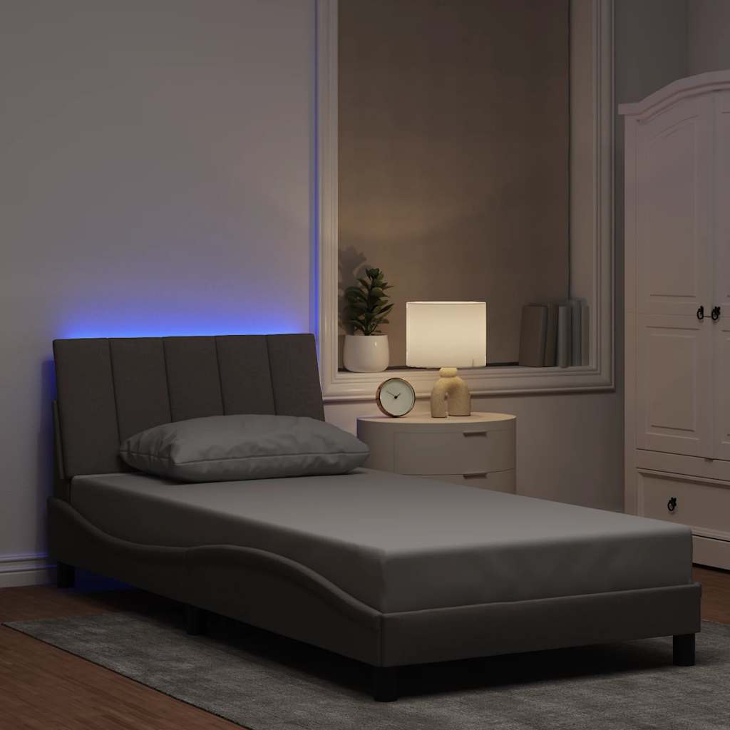 Bedframe zonder matras "Hanko" 100x200 cm stof taupe is nu te koop bij PeponiXL, paradijselijk wonen!