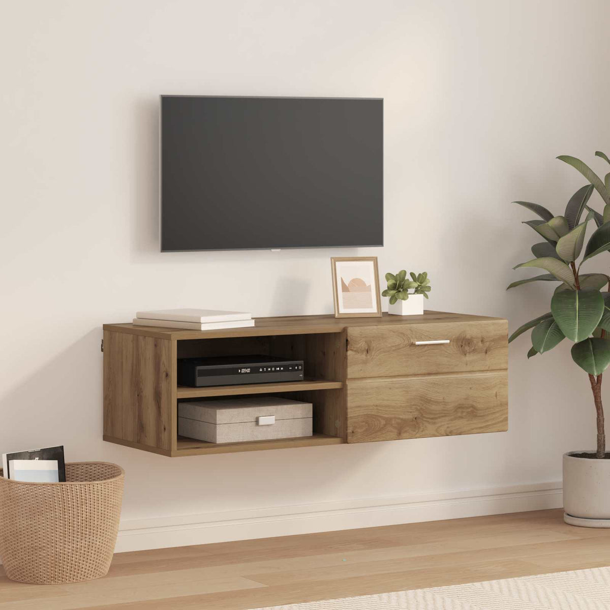 Houten Kast 100,5 x 39 x 30 cm Artisan Eiken Bewerkt hout is nu te koop bij PeponiXL, paradijselijk wonen!