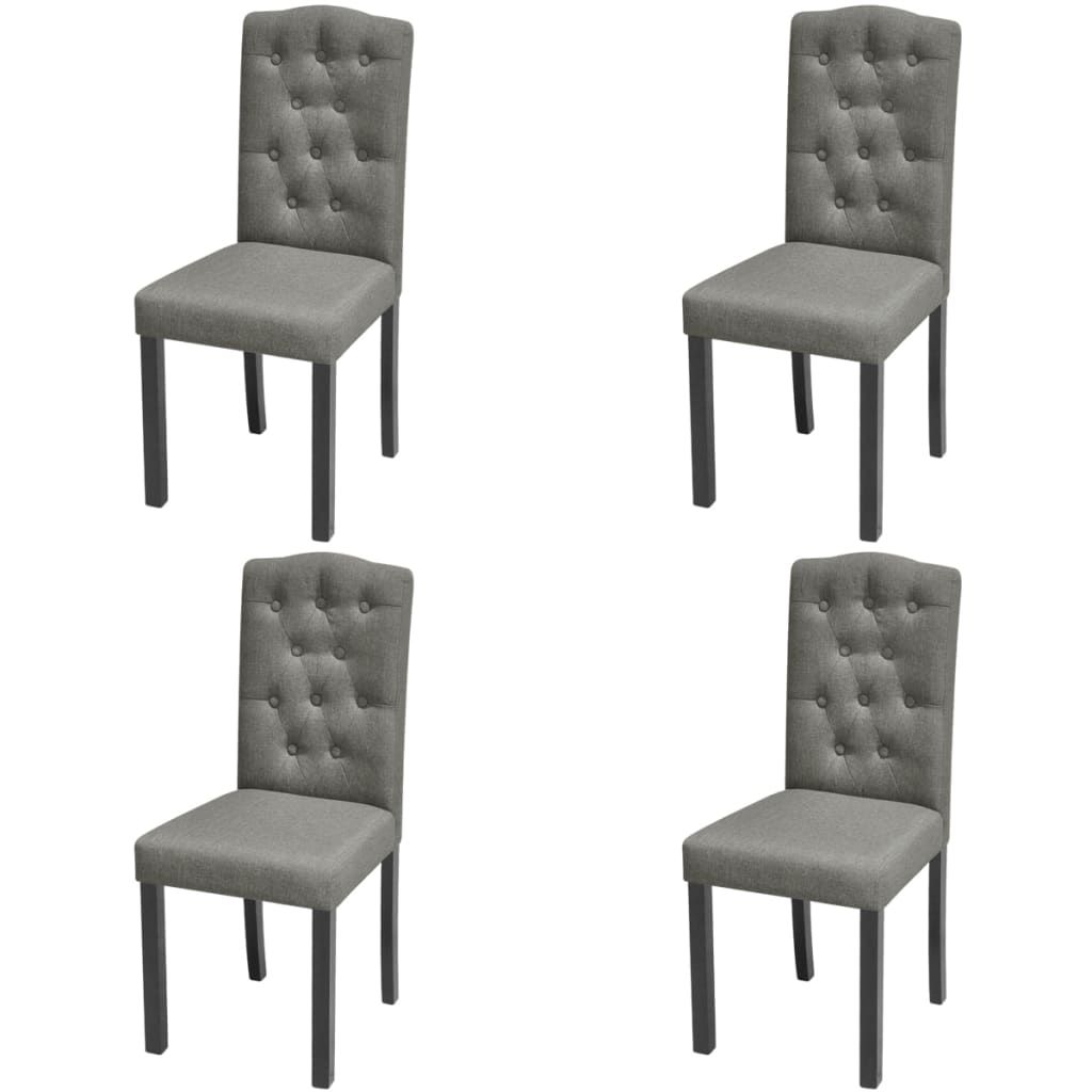 Eetkamerstoelen 4 st stof grijs is nu te koop bij PeponiXL, paradijselijk wonen!