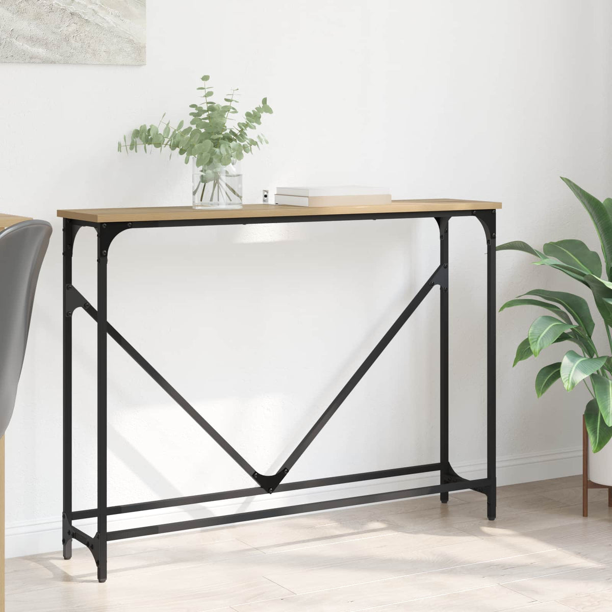 Wandtafel Artisan Eiken 102 x 23 x 75 cm Bewerkt hout is nu te koop bij PeponiXL, paradijselijk wonen!