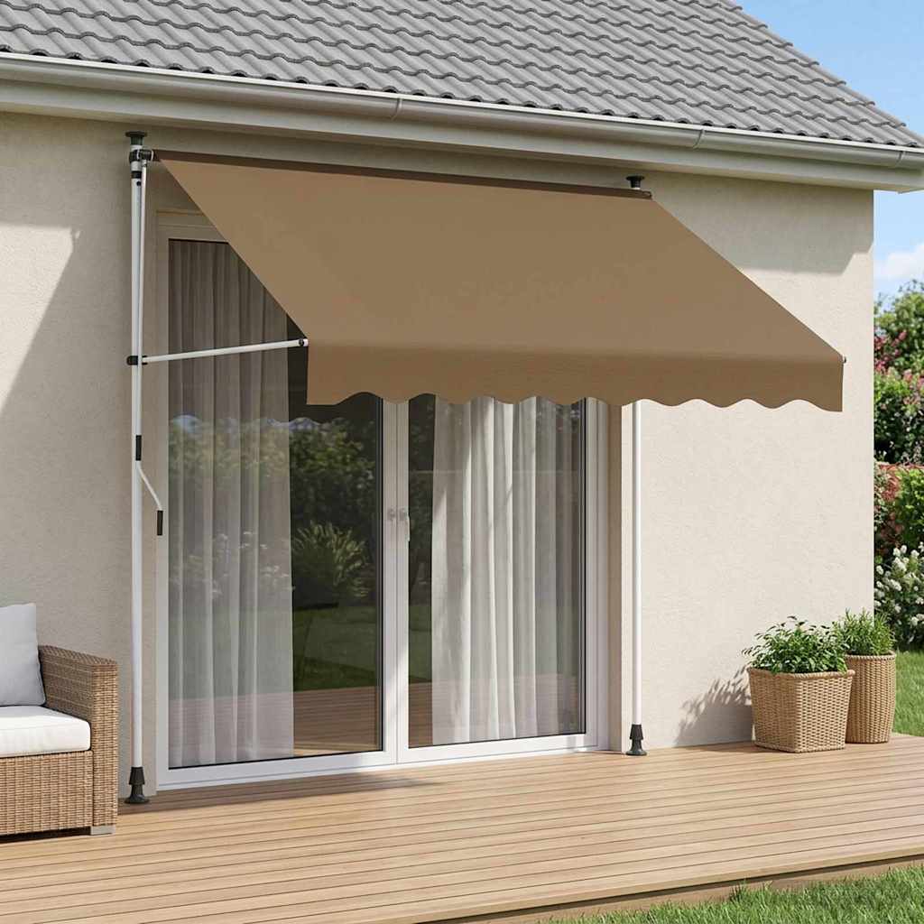 Handmatig uitschuifbare luifel Beige 250 cm is nu te koop bij PeponiXL, paradijselijk wonen!