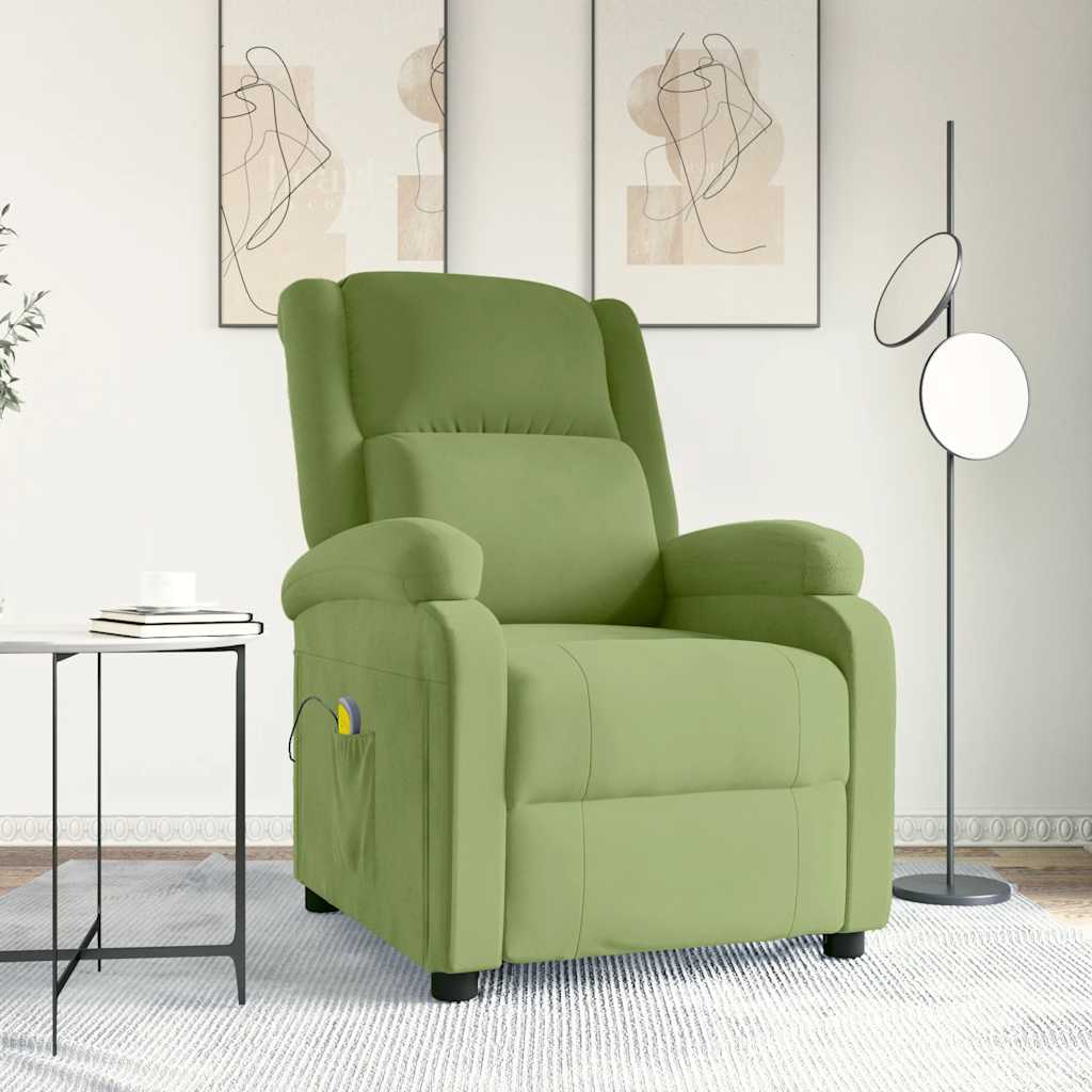 Massagestoel fluweel lichtgroen is nu te koop bij PeponiXL, paradijselijk wonen!