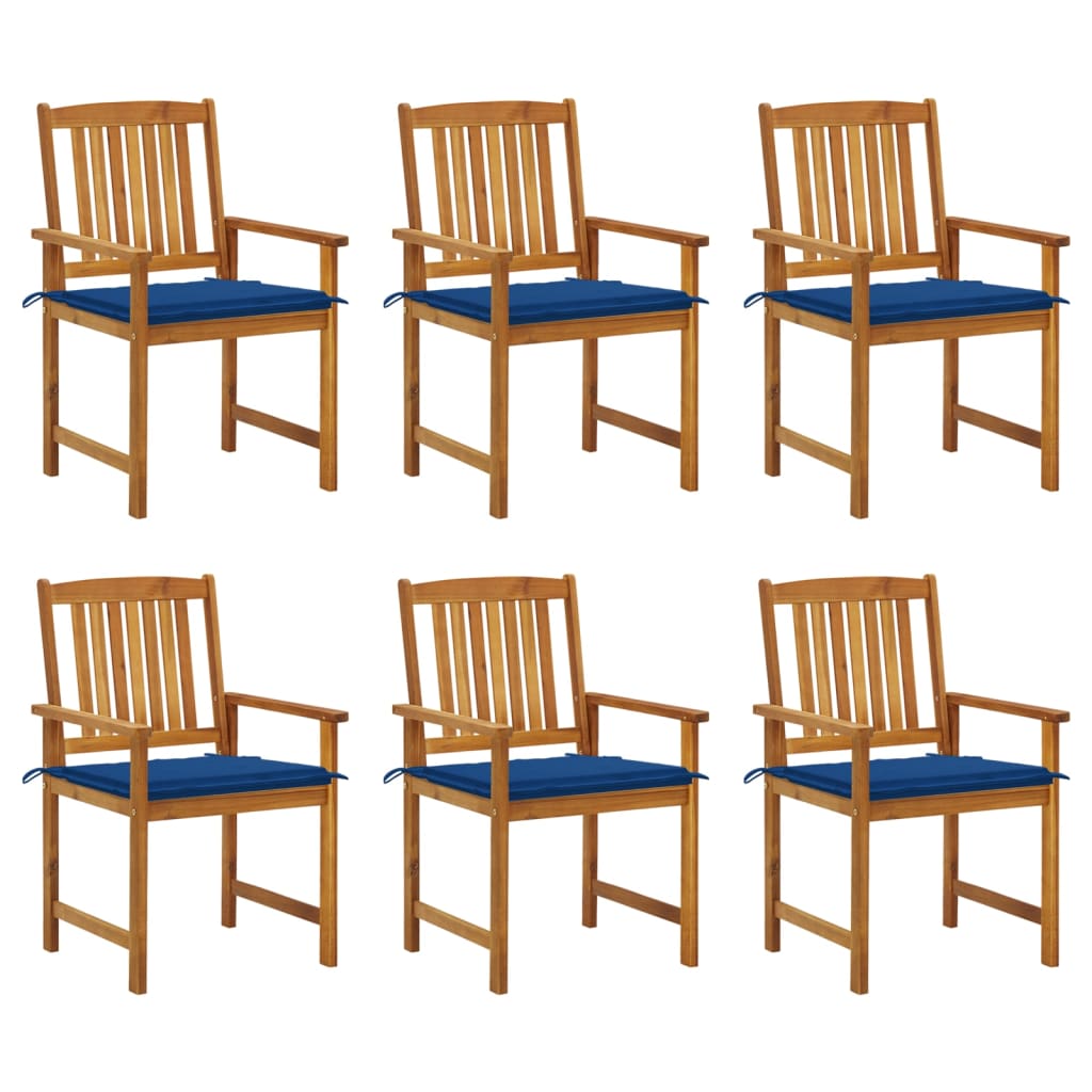 Tuinstoelen 6 st met kussens massief acaciahout is nu te koop bij PeponiXL, paradijselijk wonen!