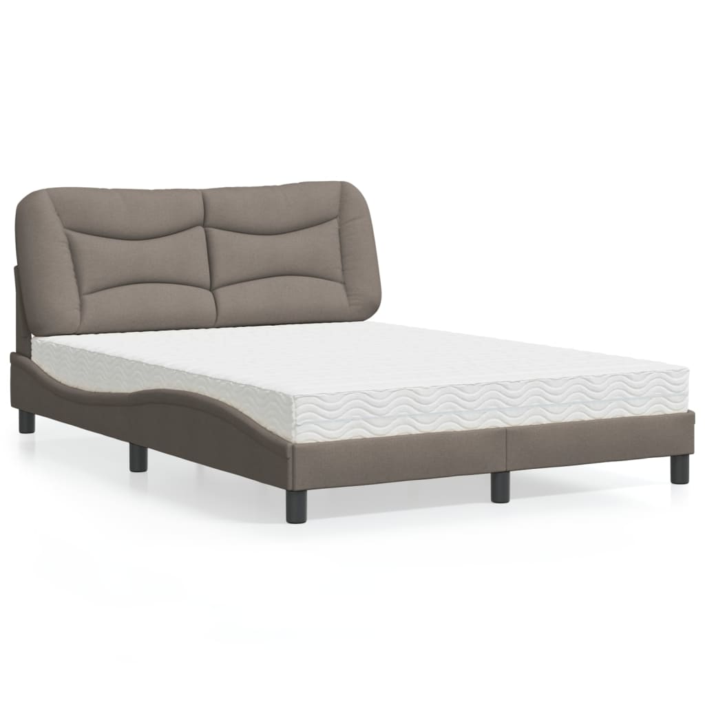 Bed met matras "Hvar" stof taupe 140x200 cm is nu te koop bij PeponiXL, paradijselijk wonen!