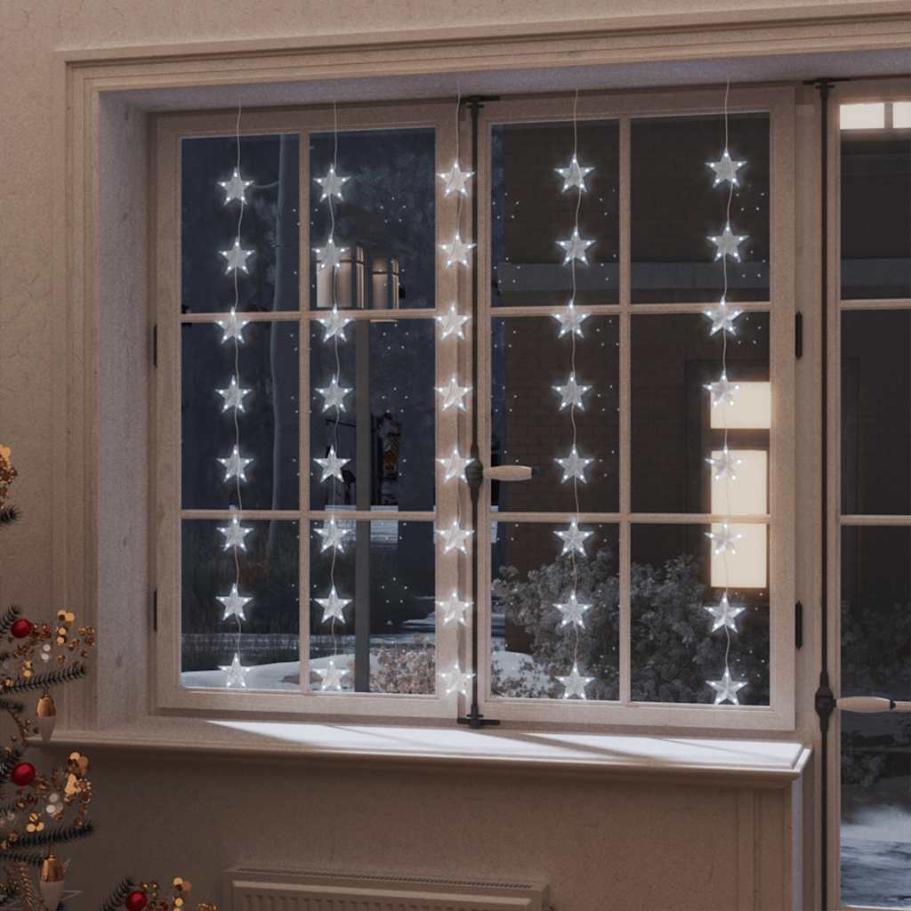 Lichtsnoergordijn sterren met 200 LED's en 8 functies koudwit is nu te koop bij PeponiXL, paradijselijk wonen!
