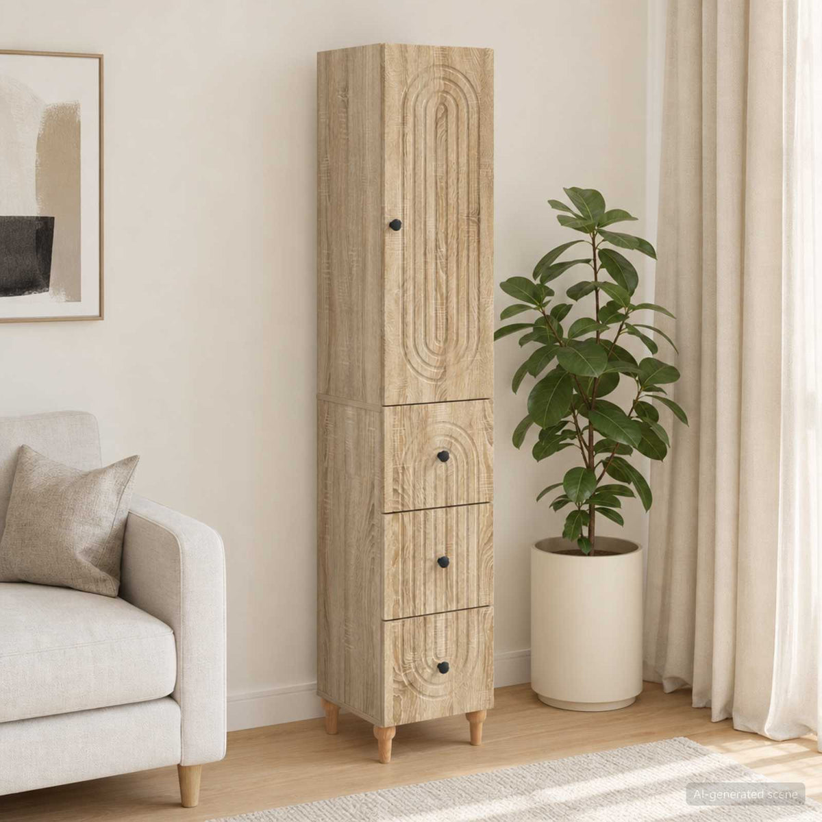 Kastenset 2 pcs 33 x 34,5 x 90 cm Bewerkt hout is nu te koop bij PeponiXL, paradijselijk wonen!