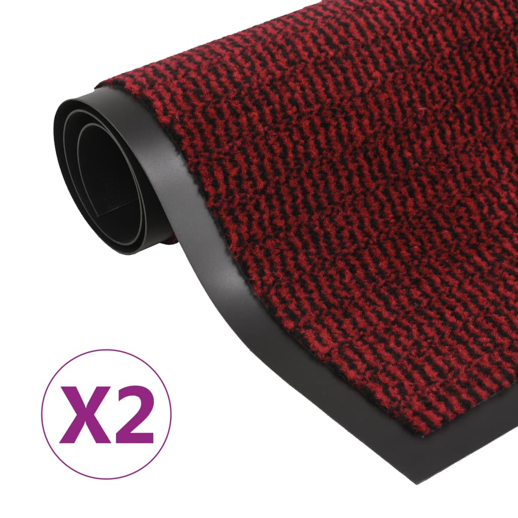Droogloopmatten 2 st rechthoekig getuft 80x120 cm rood is nu te koop bij PeponiXL, paradijselijk wonen!