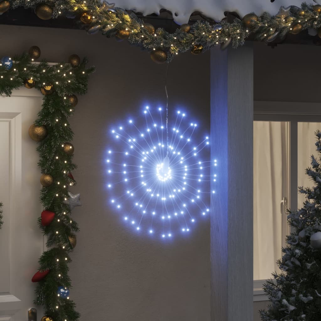 Kerstverlichting vuurwerk 8 st 140 koudwitte LED's 17 cm is nu te koop bij PeponiXL, paradijselijk wonen!