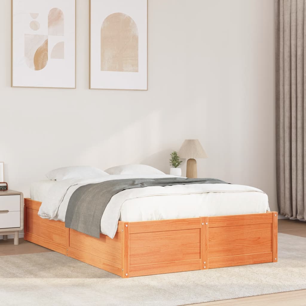 Bedframe zonder matras massief grenenhout wasbruin 120x190 cm is nu te koop bij PeponiXL, paradijselijk wonen!