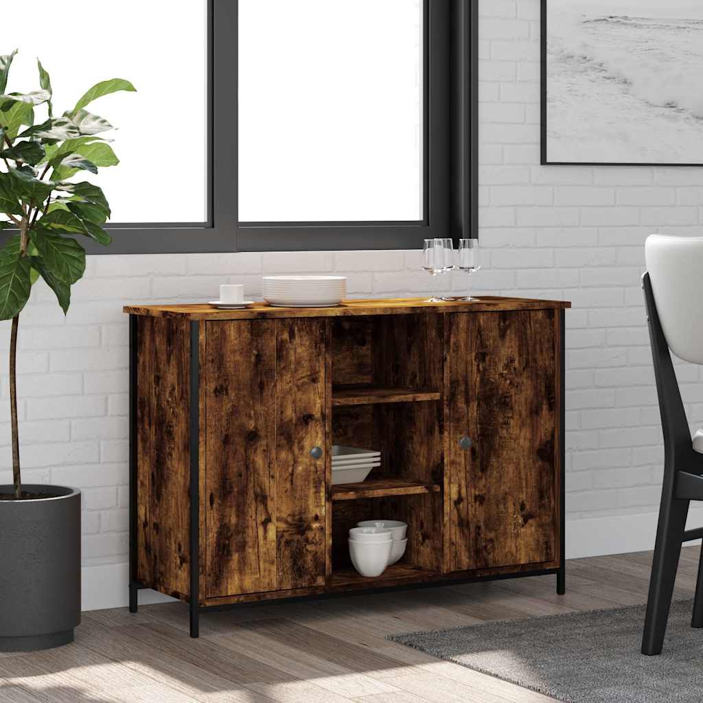 Dressoir 100x35x70 cm bewerkt hout gerookt eikenkleurig is nu te koop bij PeponiXL, paradijselijk wonen!
