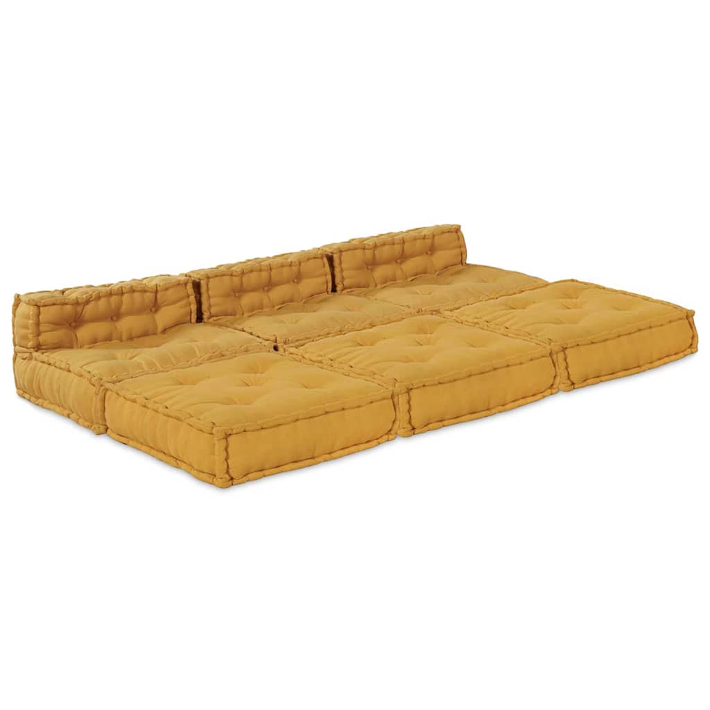 Modulair Sofabet 4 pcs Geel Stof is nu te koop bij PeponiXL, paradijselijk wonen!