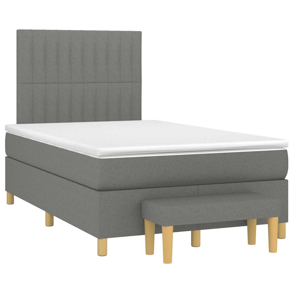Boxspring met matras stof donkergrijs 120x190 cm is nu te koop bij PeponiXL, paradijselijk wonen!