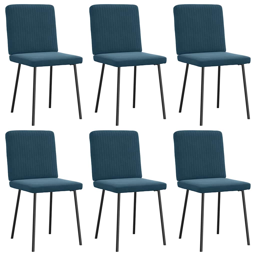 Eetkamerstoelen 6 st fluweel blauw is nu te koop bij PeponiXL, paradijselijk wonen!