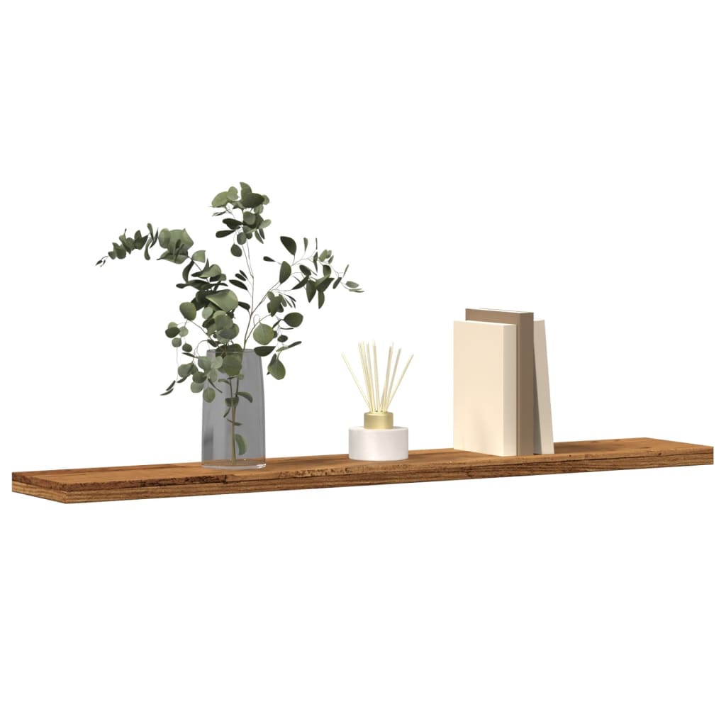 Wandschappen 4 st 60x20x1,5 cm bewerkt hout oud houtkleurig is nu te koop bij PeponiXL, paradijselijk wonen!
