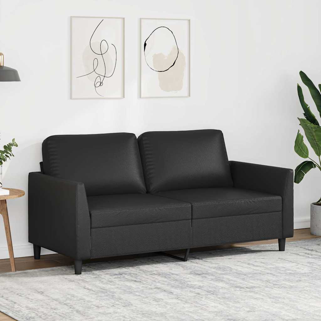 Tweezitsbank 140 cm kunstleer zwart is nu te koop bij PeponiXL, paradijselijk wonen!