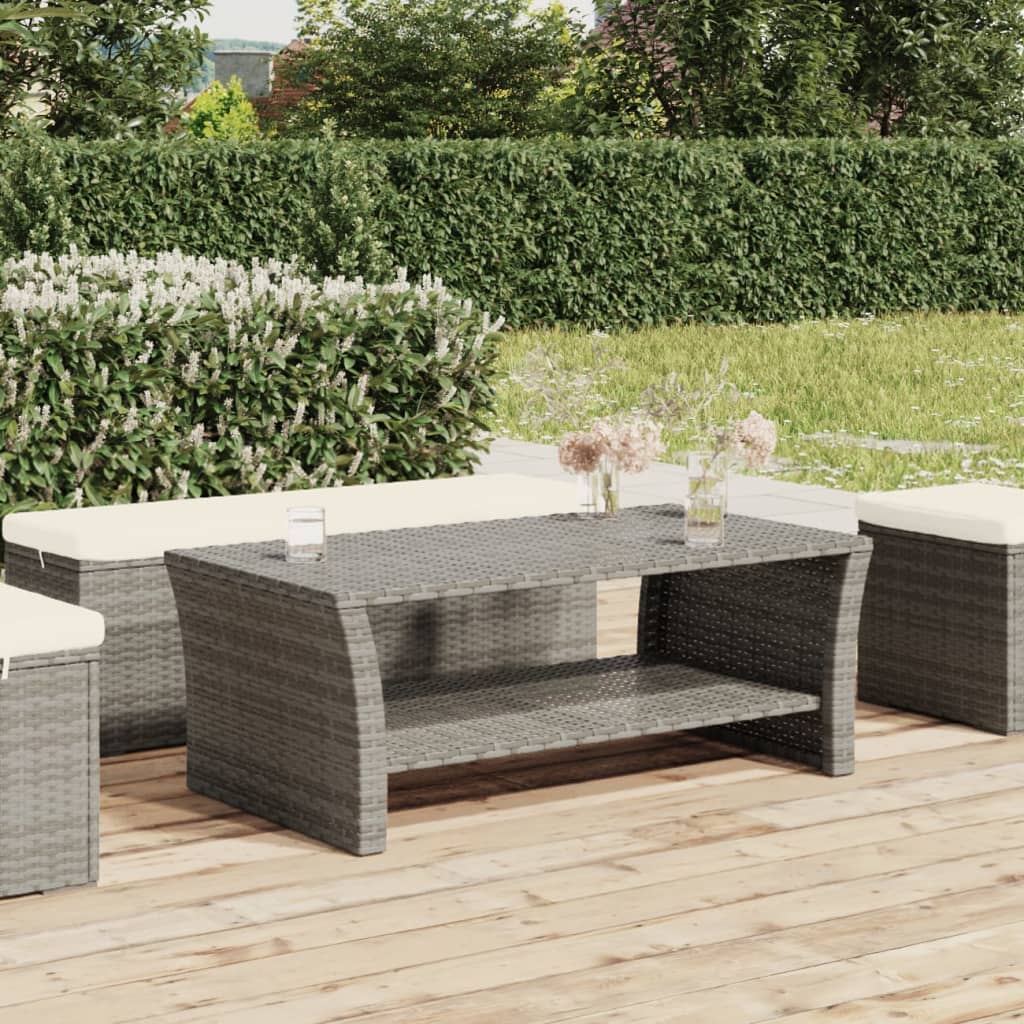 Salontafel 100x50x40 cm poly rattan grijs is nu te koop bij PeponiXL, paradijselijk wonen!