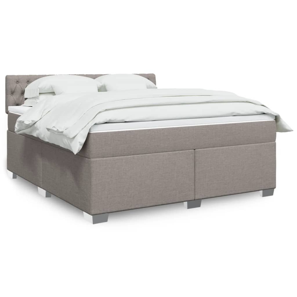 Boxspring met matras stof taupe 180x200 cm is nu te koop bij PeponiXL, paradijselijk wonen!