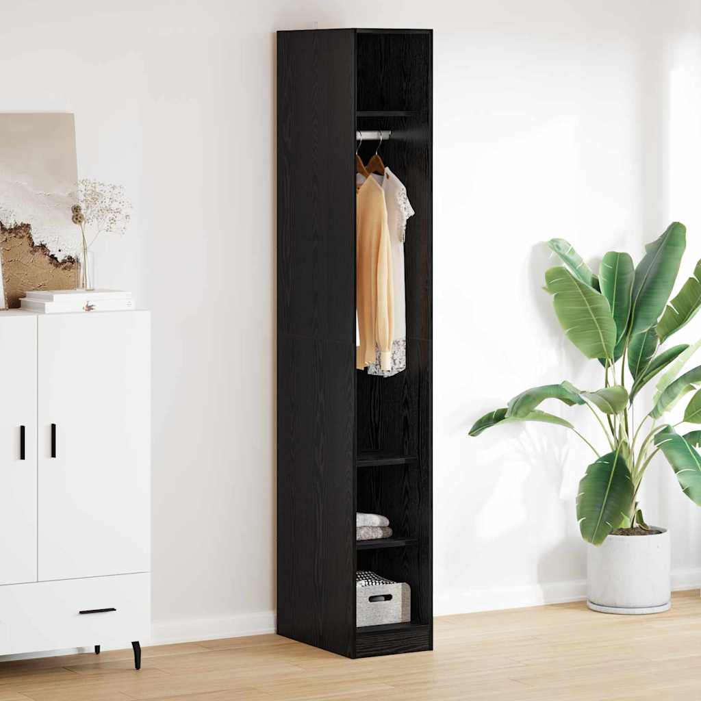 Kledingkast met plank Zwart Eiken 50 x 30 x 200 cm Bewerkt hout is nu te koop bij PeponiXL, paradijselijk wonen!