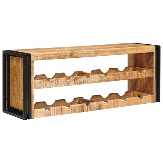 Wijnrek Bruin 100 x 45 x 33 cm Massief Ruw Mango Hout is nu te koop bij PeponiXL, paradijselijk wonen!