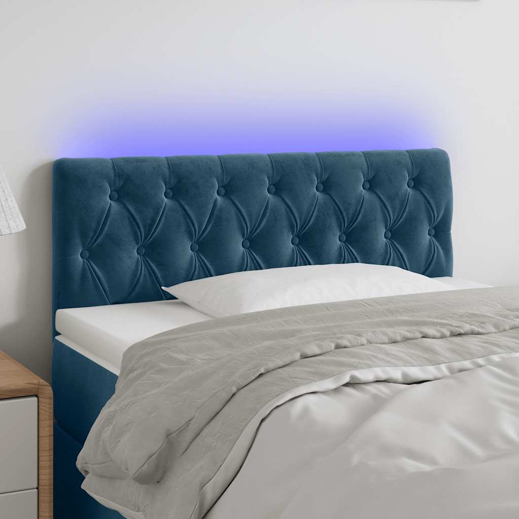 Hoofdbord LED 100x7x78/88 cm fluweel donkerblauw is nu te koop bij PeponiXL, paradijselijk wonen!