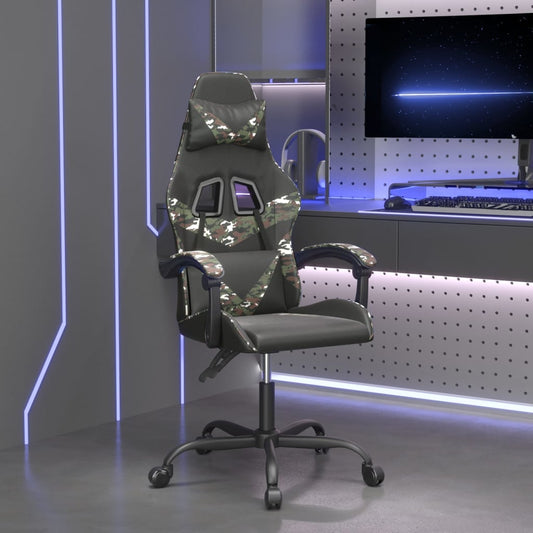 Gamestoel kunstleer zwart en camouflage is nu te koop bij PeponiXL, paradijselijk wonen!