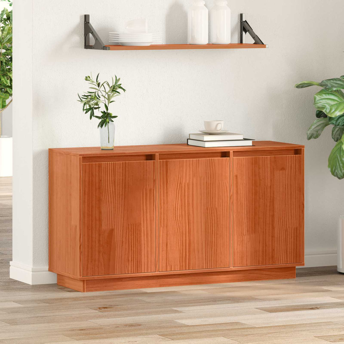 Dressoir Bruin Eiken 111 x 34 x 60 cm Massief grenenhout is nu te koop bij PeponiXL, paradijselijk wonen!