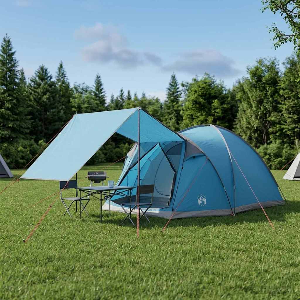 Huisje Tent met dak Blauw 4-persoons Polyester en staal is nu te koop bij PeponiXL, paradijselijk wonen!