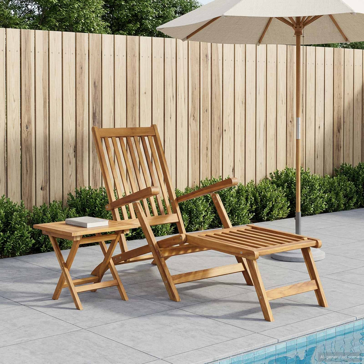 Vouwstoel met Tafel Naturel Massief Teakhout is nu te koop bij PeponiXL, paradijselijk wonen!
