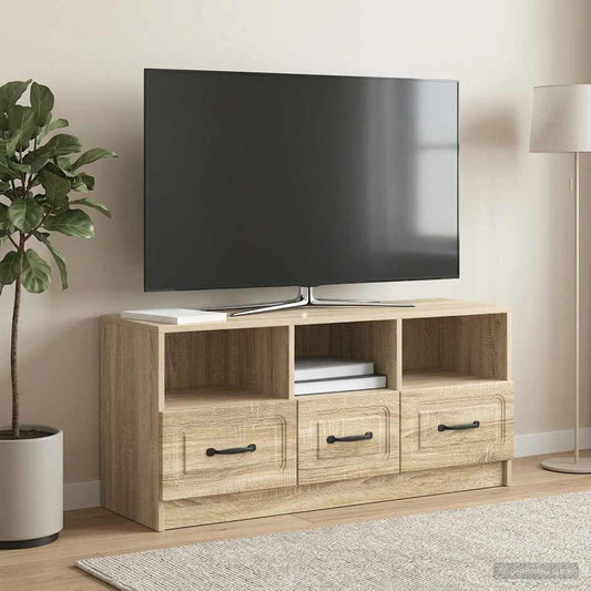 TV-kast met lade Sonoma Eiken 102 x 34,5 x 47 cm Bewerkt hout is nu te koop bij PeponiXL, paradijselijk wonen!