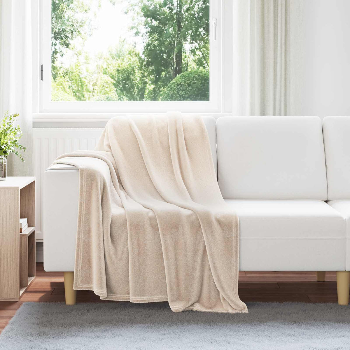 Kleden 6 pcs Beige 130 x 150 cm Fleece is nu te koop bij PeponiXL, paradijselijk wonen!