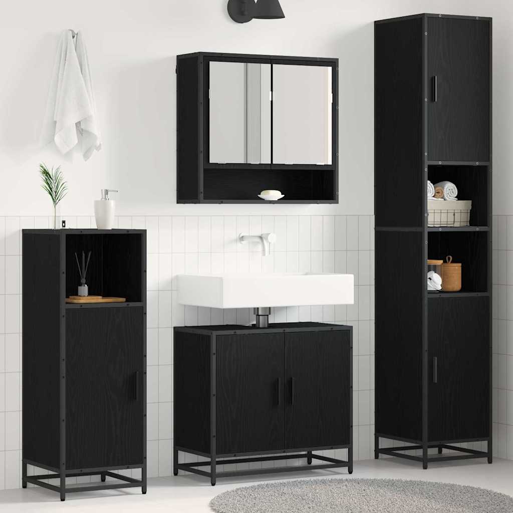 Badkamermeubelset met plank 3 pcs Artisan Eiken Bewerkt hout is nu te koop bij PeponiXL, paradijselijk wonen!