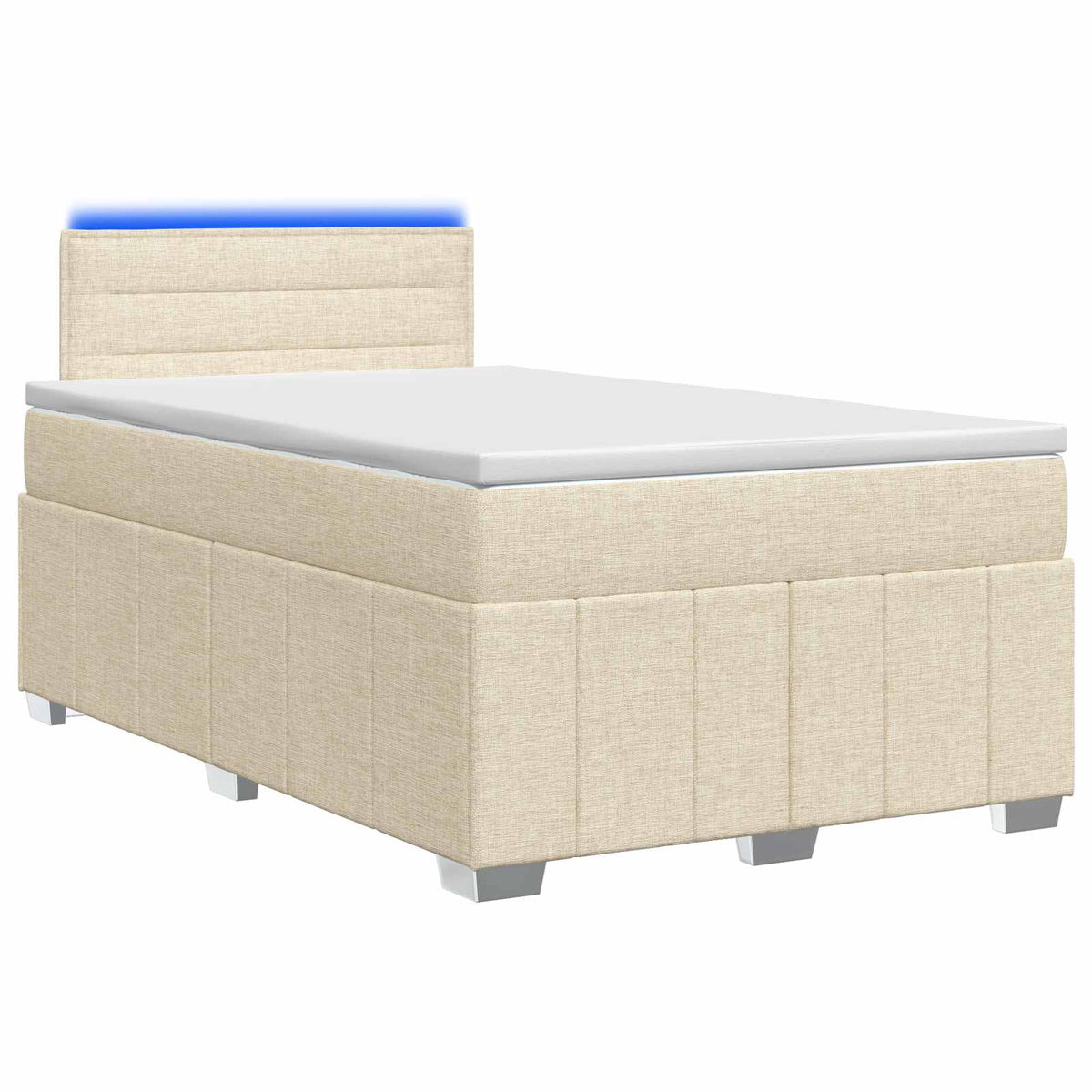 Boxspringbed met matras Crèmekleurig 120 x 200 cm Stof is nu te koop bij PeponiXL, paradijselijk wonen!