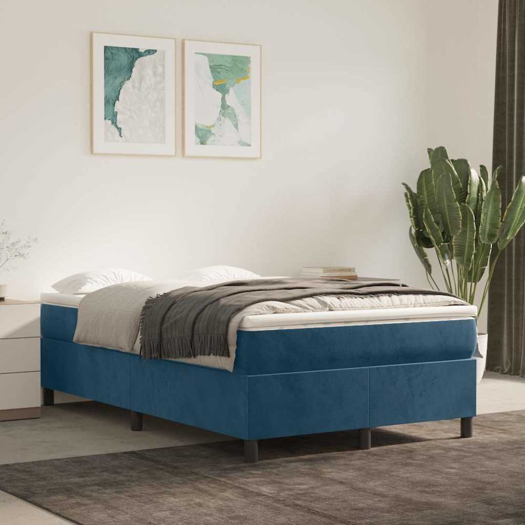 Boxspring met matras fluweel donkerblauw 120x200 cm is nu te koop bij PeponiXL, paradijselijk wonen!