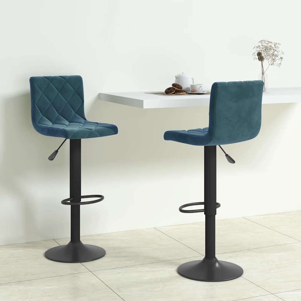 Barkrukken 2 st fluweel blauw is nu te koop bij PeponiXL, paradijselijk wonen!
