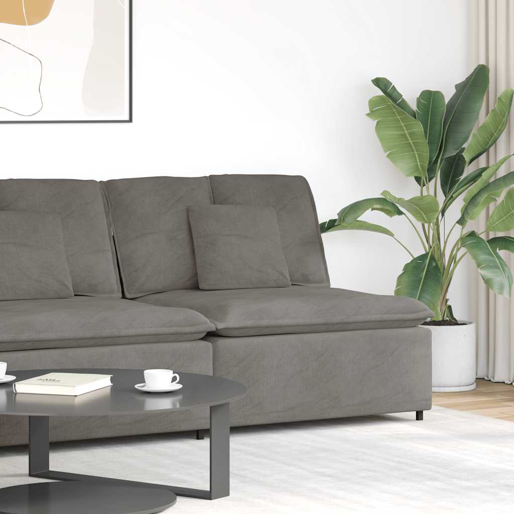 Modulaire bank middenmodule met kussens 100 cm lichtgrijs is nu te koop bij PeponiXL, paradijselijk wonen!