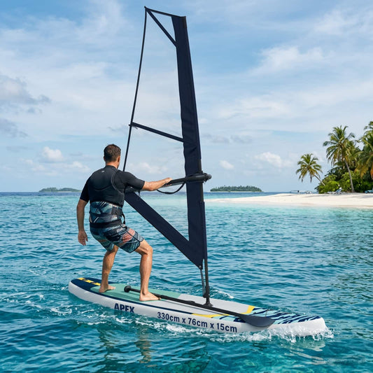 Opblaasbaar SUP Board met Zeil APEX 330 x 76 x 15 cm Blauw voor is nu te koop bij PeponiXL, paradijselijk wonen!