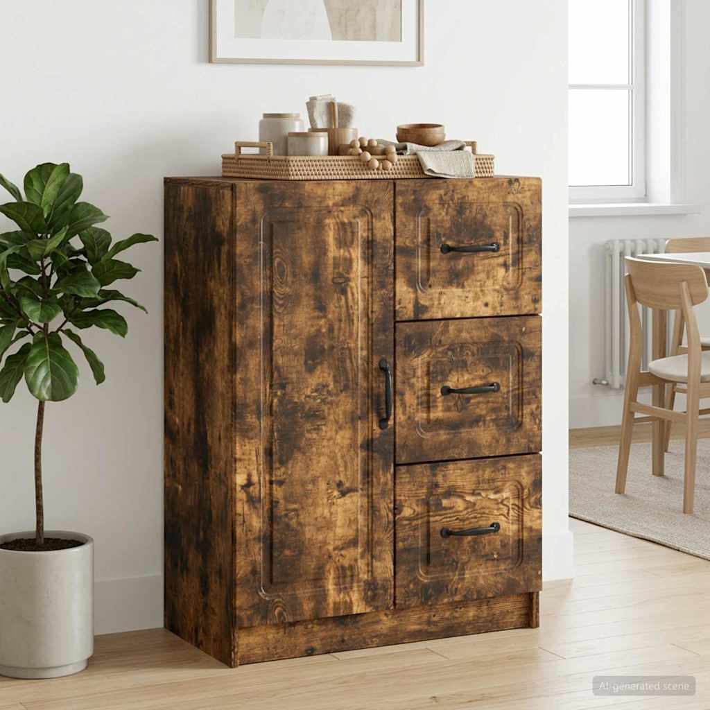 Dressoir met lade Gerookt eiken 66 x 34,5 x 87 cm Bewerkt hout is nu te koop bij PeponiXL, paradijselijk wonen!
