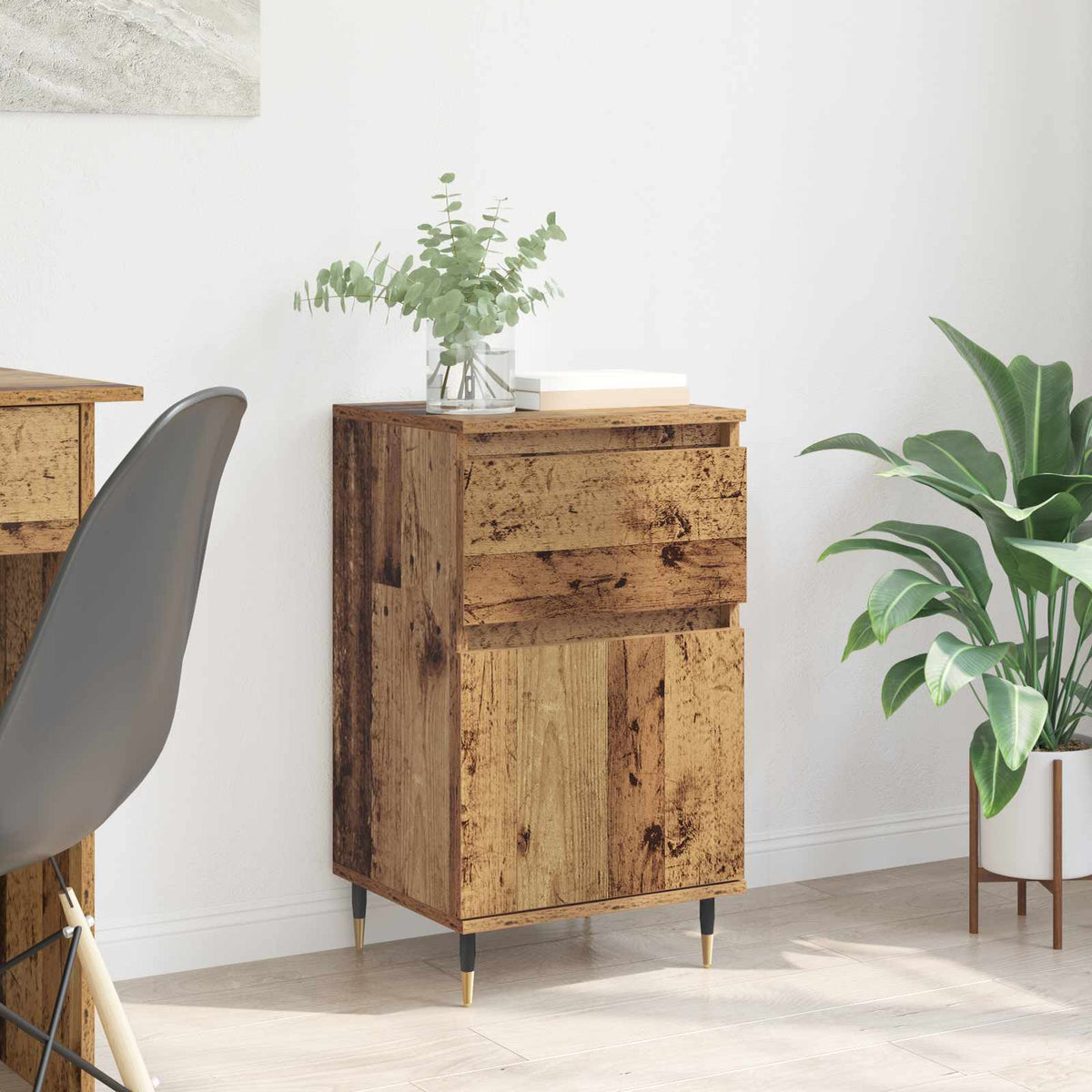 Dressoir Oud Hout 40 x 35 x 70 cm Gemonteerd hout en ijzer is nu te koop bij PeponiXL, paradijselijk wonen!